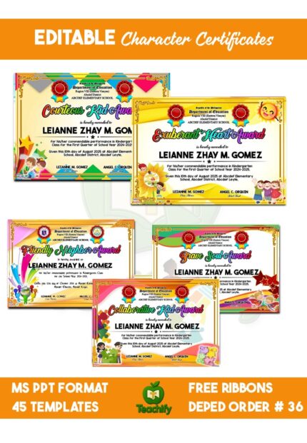 Character Certificates for K-3_MS Powerpoint Editable