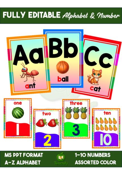 Alphabets and Numbers in English_Fully Editable in MS Powerpoint