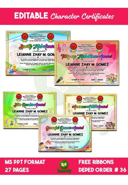 Performance Certificates for Kindergraten_MS Powerpoint Editable