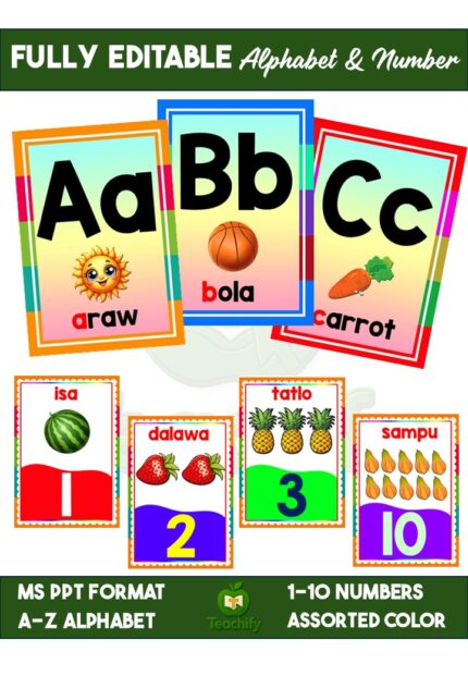 Alphabets and Numbers in Filipino_Fully Editable in MS Powerpoint