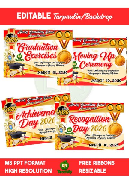 Graduation • Moving Up • Recognition • Achievement Tarpaulin Backdrop