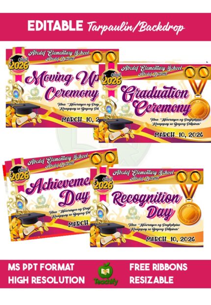 Graduation • Moving Up • Recognition • Achievement Tarpaulin Backdrop