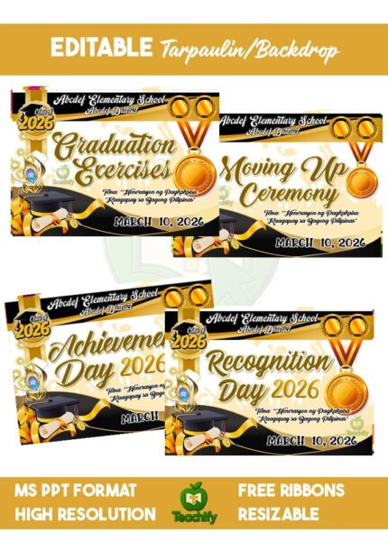 Graduation • Moving Up • Recognition • Achievement Tarpaulin Backdrop