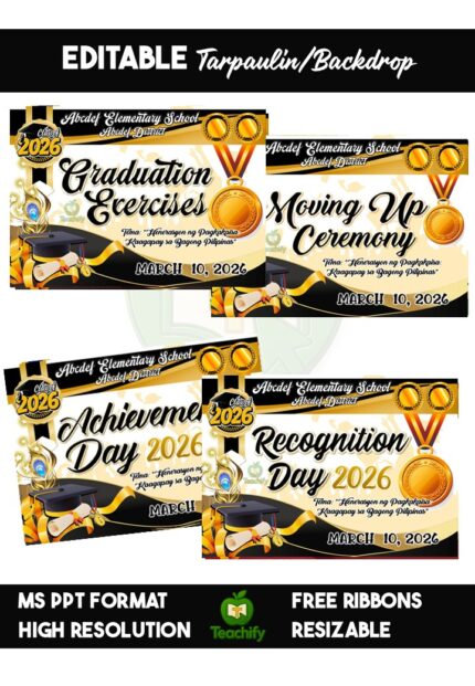 Graduation • Moving Up • Recognition • Achievement Tarpaulin Backdrop