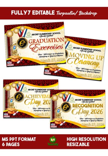 Graduation • Moving Up • Recognition • Achievement Tarpaulin Backdrop
