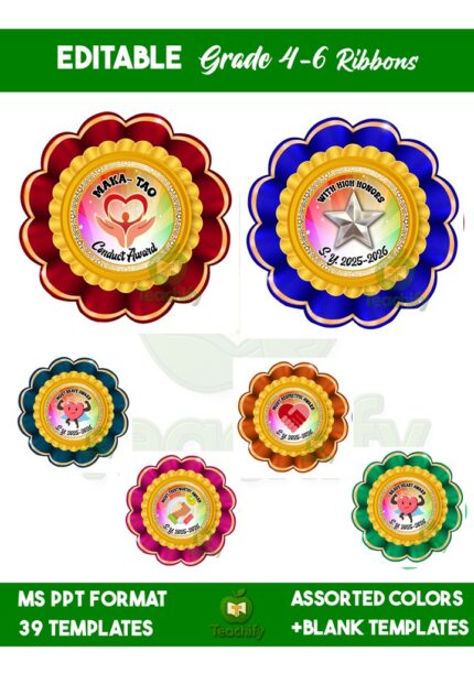 4-6 Award_Flower Badge_MS Powerpoint Editable